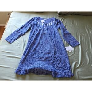 Eileen West Blue Floral Long Sleeve Nightdress